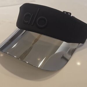 Alo Black Visor with Silver Brim